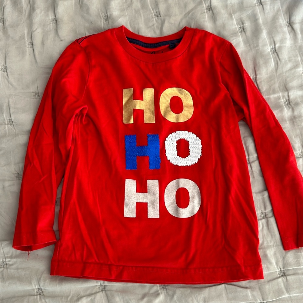 NWOT Mini Boden Ho Ho Ho shirt 5-6y